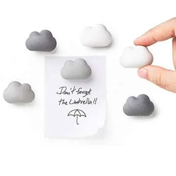 Charming Cloud Magnets Set – Novelty Fridge Magnets by Qualy Design Studio, Perfect for Home or Of...