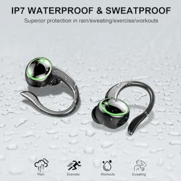 Bluetooth 5.4 Wireless Earbuds with 60H Playback and IP7 Waterproof