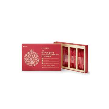 LG H&H re:tune Red Pomegranate Collagen I Liquid Collagen Supplement, Pomegranate Concentrate, Fish ...
