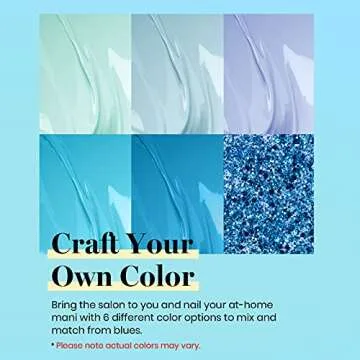 Beetles Blue Gel Nail Polish, 6 Colors Baby Bule Tropical Blue Summer Sky Gel Polish Kit Soak Off Uv LED Lamp Summer Gel Nail Polish Manicure Nail Art DIY Home Salon Gifts for Women Girls