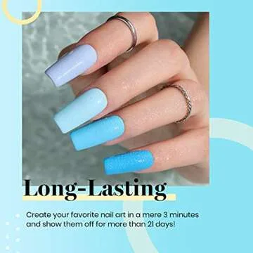 Beetles Blue Gel Nail Polish, 6 Colors Baby Bule Tropical Blue Summer Sky Gel Polish Kit Soak Off Uv LED Lamp Summer Gel Nail Polish Manicure Nail Art DIY Home Salon Gifts for Women Girls