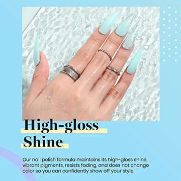 Beetles Blue Gel Nail Polish, 6 Colors Baby Bule Tropical Blue Summer Sky Gel Polish Kit Soak Off Uv LED Lamp Summer Gel Nail Polish Manicure Nail Art DIY Home Salon Gifts for Women Girls