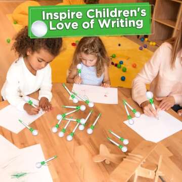 Lincia 24 Pcs Sport Funny Pen Hoop Ballpoint Pen Novelty Pen Bulk Plastic Sports Soccer Basketball Baseball Football Tennis Themed Pen for Birthday Party School Award Party Favor Supplies(Golf)