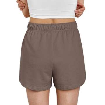 AUTOMET Womens Sweat Shorts Trendy Casual Athletic Running Summer Vacation Outfits Comfy 2025 Fashion Workout Clothing Coffee L