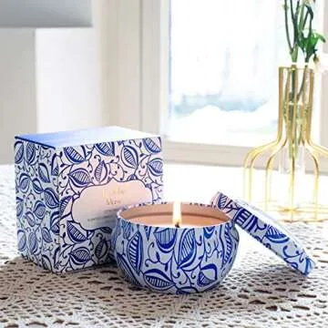 LA JOLIE MUSE Citronella Candle Outdoor - Scented Natural Soy Wax Candle Travel Tin Indoor Gift, 6.5 oz