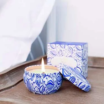 LA JOLIE MUSE Citronella Candle Outdoor - Scented Natural Soy Wax Candle Travel Tin Indoor Gift, 6.5 oz