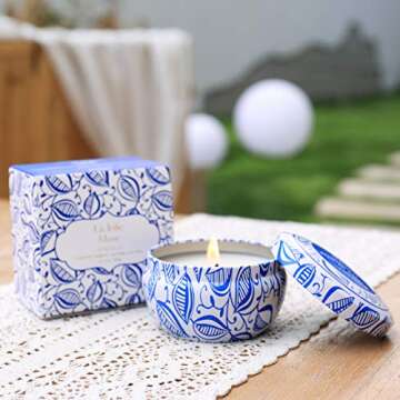 LA JOLIE MUSE Citronella Candle Outdoor - Scented Natural Soy Wax Candle Travel Tin Indoor Gift, 6.5 oz