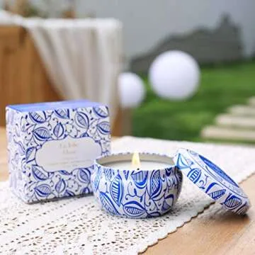 LA JOLIE MUSE Citronella Candle Outdoor - Scented Natural Soy Wax Candle Travel Tin Indoor Gift, 6.5 oz