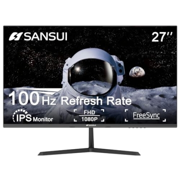 SANSUI 27 Inch Full HD IPS 100Hz Monitor – Eye Care, Frameless Design, HDMI Included
