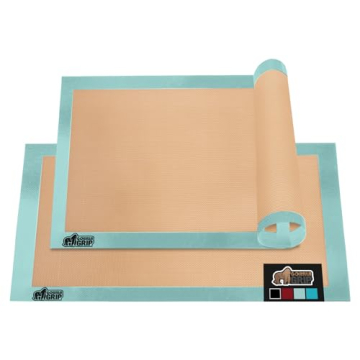Gorilla Grip Reusable Nonstick Silicone Baking Mats, 2 Pack - 16.5" x 11.87" BPA-Free Oven Safe Food...