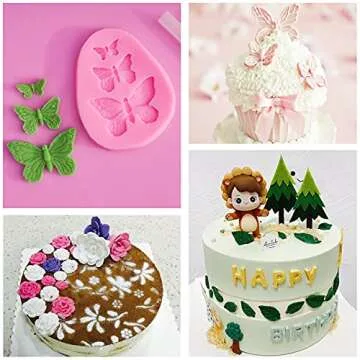 8 Pack Fondant Silicone Molds for Cake Decorating and Crafts