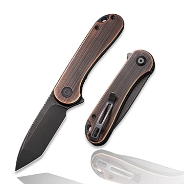 CIVIVI Flipper Knife with D2 Steel Blade and Copper Handle