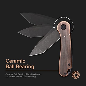 CIVIVI Flipper Knife with D2 Steel Blade and Copper Handle