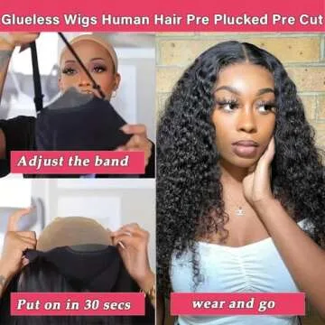 ACIWP Glueless Wigs Human Hair Pre Plucked Pre Cut Wear and Go Deep Wave Lace Front Wigs Human Hair ...