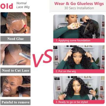 ACIWP Glueless Human Hair Wigs for Beginners - 20 Inch