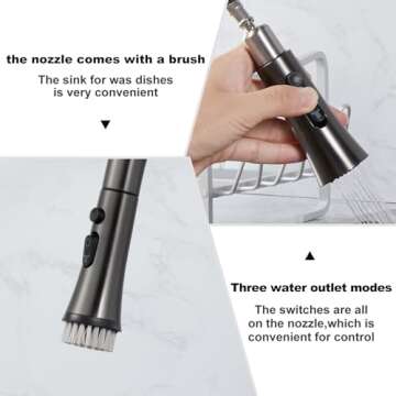 Elegant Brushed Nickel Kitchen Faucet with Pull-Down Sprayer