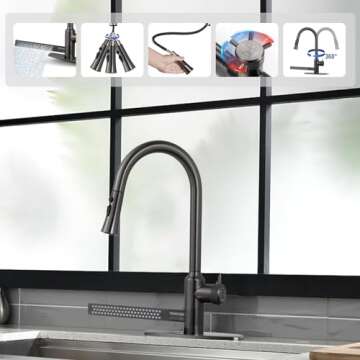 Elegant Brushed Nickel Kitchen Faucet with Pull-Down Sprayer