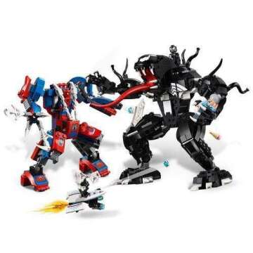LEGO Super Heroes Marvel Spider Mech Vs. Venom 76115 Action Toy Building Kit with Web Shooter and Gr...