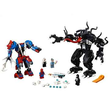 LEGO Super Heroes Marvel Spider Mech Vs. Venom 76115 Action Toy Building Kit with Web Shooter and Gripping Toy Claw Includes Spider-Man Minifigures Venom and Ghost Spider (604 Pieces)