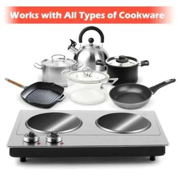 CUSIMAX 1800W Double Burner Hot Plate - Compact & Efficient