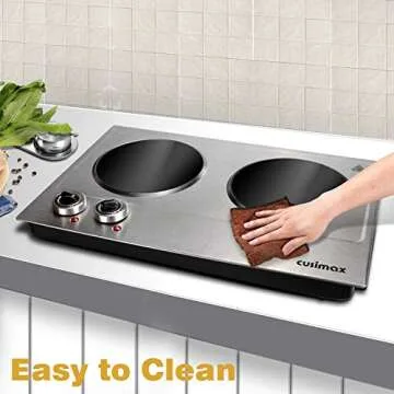 CUSIMAX 1800W Double Burner Hot Plate - Compact & Efficient