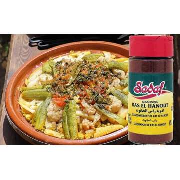 Sadaf Ras El Hanout Seasoning - Ancient Moroccan Blend of Spices - Perfect for your couscous, tagine...