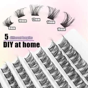 Veleasha DIY Lash Extension Kit 120PCS D Curl Lash Clusters with Waterproof Lash Bond and Seal, Lash Tweezers Eyelash Extensions Kit Soft DIY Cluster Eyelash Extensions Kit at Home (B10,8-16MM,Kit)