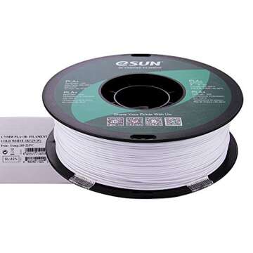 eSUN PLA PRO (PLA+) 3D Printer Filament, Dimensional Accuracy +/- 0.03mm, 1kg, Plastic Spool, 1.75mm, Cool White