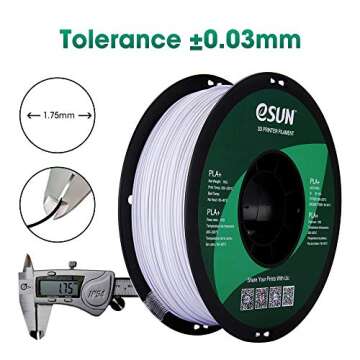 eSUN PLA PRO (PLA+) 3D Printer Filament, Dimensional Accuracy +/- 0.03mm, 1kg, Plastic Spool, 1.75mm, Cool White