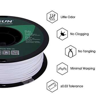 eSUN PLA PRO (PLA+) 3D Printer Filament, Dimensional Accuracy +/- 0.03mm, 1kg, Plastic Spool, 1.75mm, Cool White