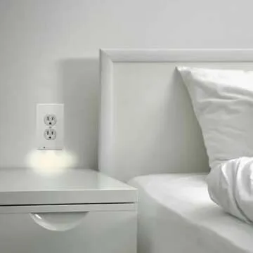 Hello Light 3 Pack - Wall Plate Night Light LED Night Lights Built Into Electrical Outlet Wall Plates - Turn NightLight On/Off Automatically (Duplex, White)