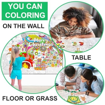 Giant Christmas Coloring Poster for All Ages - Fun Art Activity