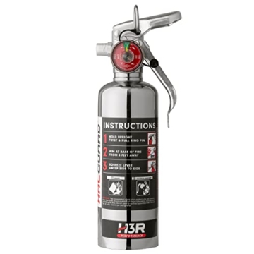 Compact HalGuard Chrome Fire Extinguisher for Cars