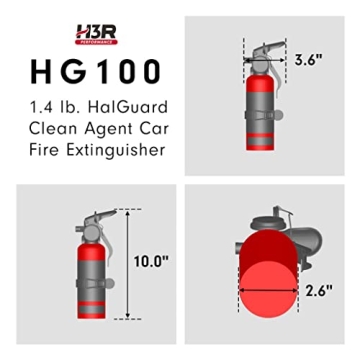Compact HalGuard Chrome Fire Extinguisher for Cars