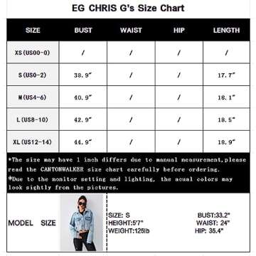 EG CHRIS G Women's Cropped Jean Jacket Button Up Long Sleeve Loose Oversized Denim Jackets Coat (L,Light Blue)…