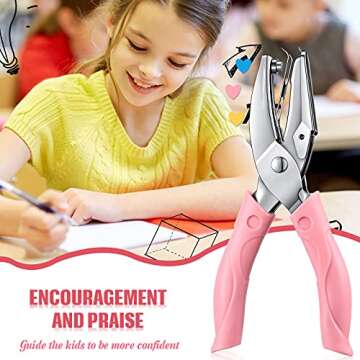 Honoson Punch Card and 100 Pieces Reward Punch Card, Handheld Kit, Single-Hole Paper Metal Piercer with Soft Grip, Home Office Supplies, Clothing Ticket Scrapbook Piercer Tool(Elegant)