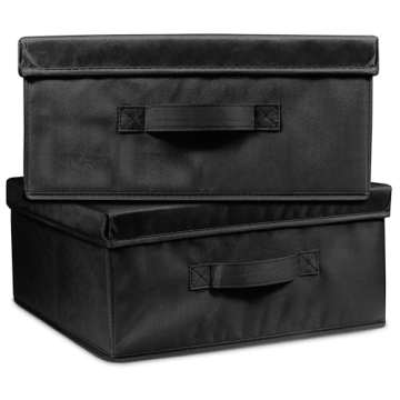 Augfox 2 Pack Stackable Storage Bins - Durable Fabric Organizers for Versatile Storage Solutions
