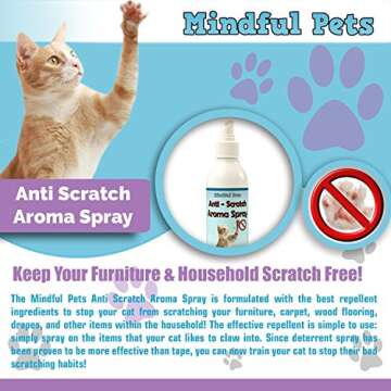 Mindful Pets Cat Scratch Deterrent Spray – Natural 8oz Solution