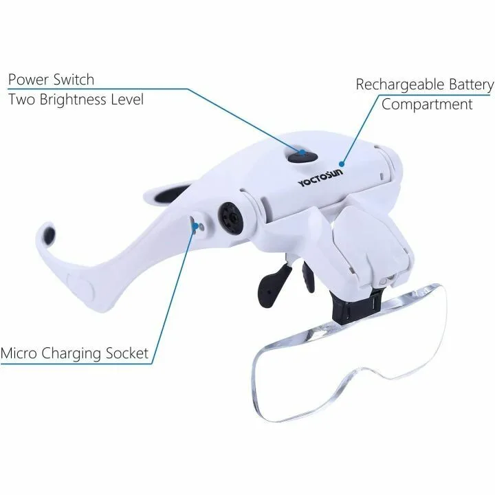 Head Mount Magnifying Glasses with LED Light