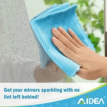 AIDEA Microfiber Glass Cleaning Cloths for Streak-Free Shine