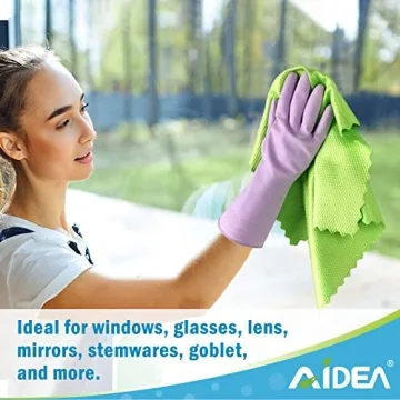 AIDEA Microfiber Glass Cleaning Cloths for Streak-Free Shine