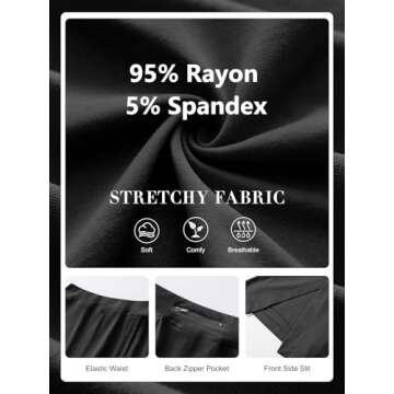 ANRABESS Women's Mini Skirt Skorts 2025 Summer Casual High Waisted Zip Back Short Slit Bodycon Penci...