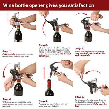 Wine Bottle Opener Corkscrew Set-[2020 Upgraded] Holleringlan Wine Opener Kit With Foil Cutter,Wine Stopper And Extra Spiral