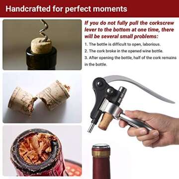 Wine Bottle Opener Corkscrew Set-[2020 Upgraded] Holleringlan Wine Opener Kit With Foil Cutter,Wine Stopper And Extra Spiral