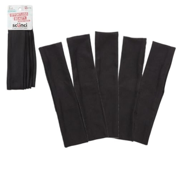Scunci Soft Stretchable Headbands - Versatile Accessories for Everyone - 5 Count Black