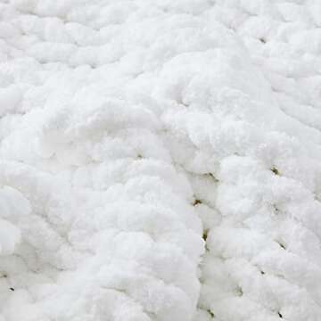 SUNYRISY Chunky Knit Throw Blanket, Luxury Soft Cozy Chenille Throw Blanket, Large Throw Bed Blanket for Couch, Sofa, Home Decor,Gift - Machine Washable (White 60x80 in)