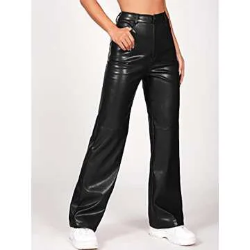MakeMeChic Faux Leather Pants for Women in Petite XS