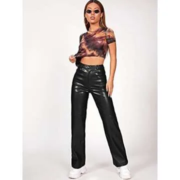 MakeMeChic Faux Leather Pants for Women in Petite XS