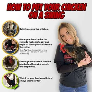 Chicken Swing Toy for Coop Handmade in USA!!! Natural Safe Wooden Accessories Large Durable Perch Ladder for Poultry Run Rooster Hens Chicks Pet Parrots Macaw Entertainment Stress Relief for Birds