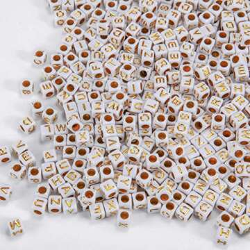 Personalized 800Pcs White Gold Alphabet Beads Set